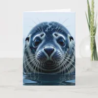 Cute Seal Close up Card