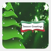 Green Fake Christmas Tree Stickers