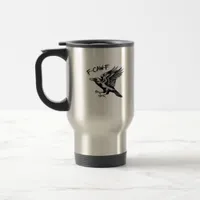 Funny Crow F-Caw-F Essential Minimal Clean Travel Mug