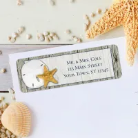 Sand Dollar Beach Driftwood Wedding Return Address Label