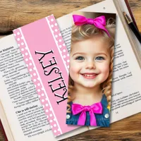 Personalized Name and Photo Polka Dot Bookmarks