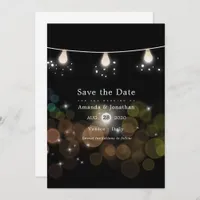 String Light Christmas Wedding Save The Date