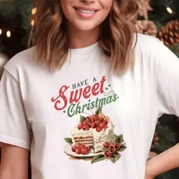 Have a Sweet Christmas Cake Retro Holiday Tri-Blend Shirt