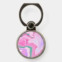 Pink, Purple, Mint Green Marble Art   Phone Ring Stand