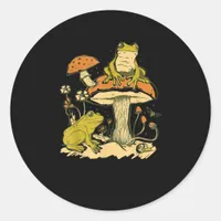 Frog Mushroom Cottagecore Aesthetic Goblincore Cut Classic Round Sticker