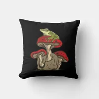Frog  Mushroom Cottagecore Classic Throw Pillow