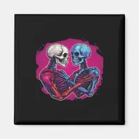 Skeleton Hands Holding Heart Retro Tattoo Style Magnet