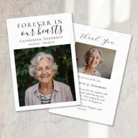 Forever in Our Hearts Photo Funeral  Thank You Card