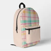 Multicolor Checkered Plaid Printed Backpack