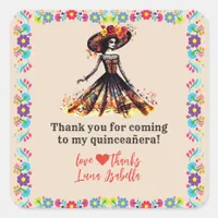 Sugar Skull Dia de los Muertos Day of the Dead Square Sticker