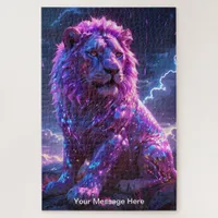 Cosmic Lion with vibrant Neon Color Jigsaw Puzzle