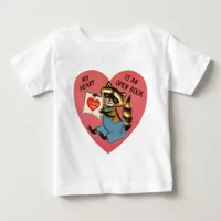 Vintage Valentine Raccoon Baby T-Shirt