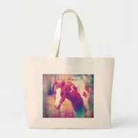Paint Horse Grunge Large Tote Bag