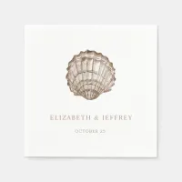 Sandy Seashells Marine Ocean Beach Wedding  Napkins