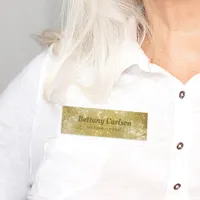 Professional Modern Luxury Glam Gold Glitter Foil  Name Tag