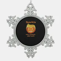 Halloween Trumpkin Classic Funny Snowflake Pewter Christmas Ornament