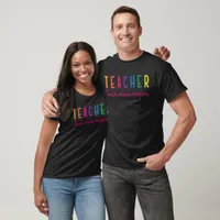 Teacher Teach Love Inspire Rainbow Tee