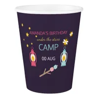 Girl Glamping Party personalized Paper Cup