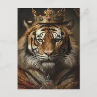 Fairytale Fantasy Tiger in a Crown Postcard