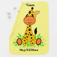 Cute funny baby giraffe for kids  baby blanket