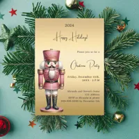 Nutcracker gold Christmas Party Invitation