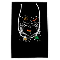 Oktoberfest Skeleton Hand Heart Flag German  Medium Gift Bag