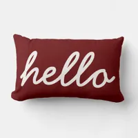 Modern Hello Typography Lumbar Pillow