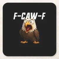F-Caw-F Funny F-Caw-F Gear Retro Classic Square Paper Coaster