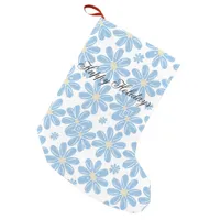 Blue Floral Pattern - Holiday Stocking