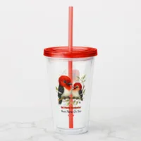 Feisty Red-headed Woodpecker Acrylic Tumbler