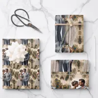 Wedding couple in love wrapping paper sheets