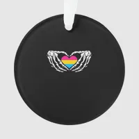 Pan Pride Skeleton Halloween Pan Goth Heart Ornament