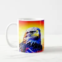 Patriotic Eagle and American Flag Personalized Coffee Mug