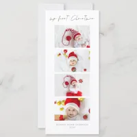 4 Photos Strip Baby First Christmas Holiday Card