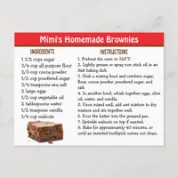 Mimi's Brownies Recipe Card