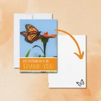 Monarch Butterfly on an Orange Lily Flat Thank You Card