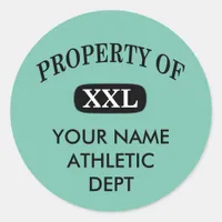 Property of XXL Your Name Classic Round Sticker