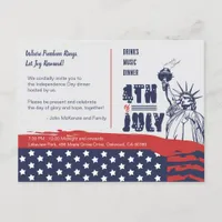 Liberty's Call to Celebrate 4th of July Invitation Postcard