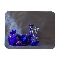 Blue Glass Horizontal Vases Photo Magnet