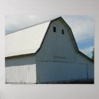 The Old White Barn in Iowa Poster