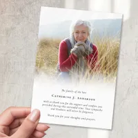 Simple Photo Funeral  Thank You Card