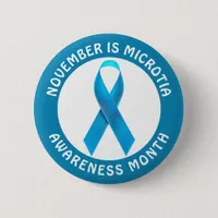 Microtia Blue Awareness Month Ribbon Button