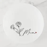Minimalist Elegant Floral Mom  Trinket Tray