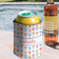 Beach Pool Party Personalized Name Bachelorette Can Cooler