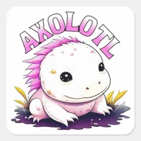 Cute Kawaii Axolotl  Square Sticker