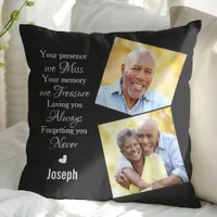 Personalized Memorial Keepsake Remembrance Photo Throw Pillow