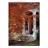 Orange Autumn Leaves and House Cards