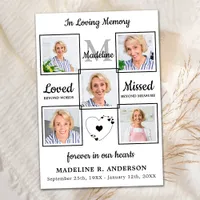 Memorial Elegant Photo Collage Sympathy Funeral Thank You Card