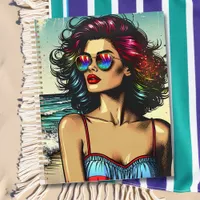 Beautiful Woman on Beach Comic Book Pop Art Planner