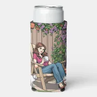 Relaxing Day | Women with Coffee, Cats and Plants Seltzer Can Cooler